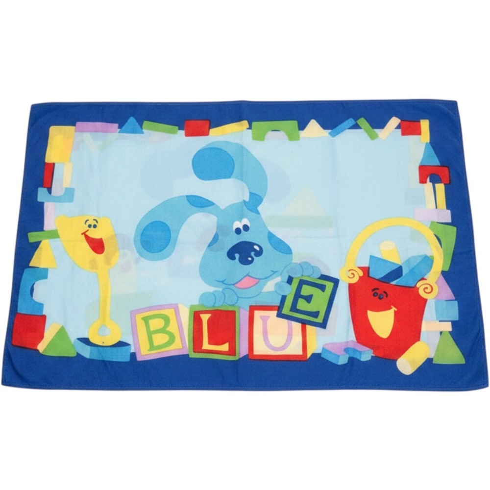Vintage Blues Clues Pillowcase Nickelodeon Blue Dog Blocks Shovel Pail 90s Kids